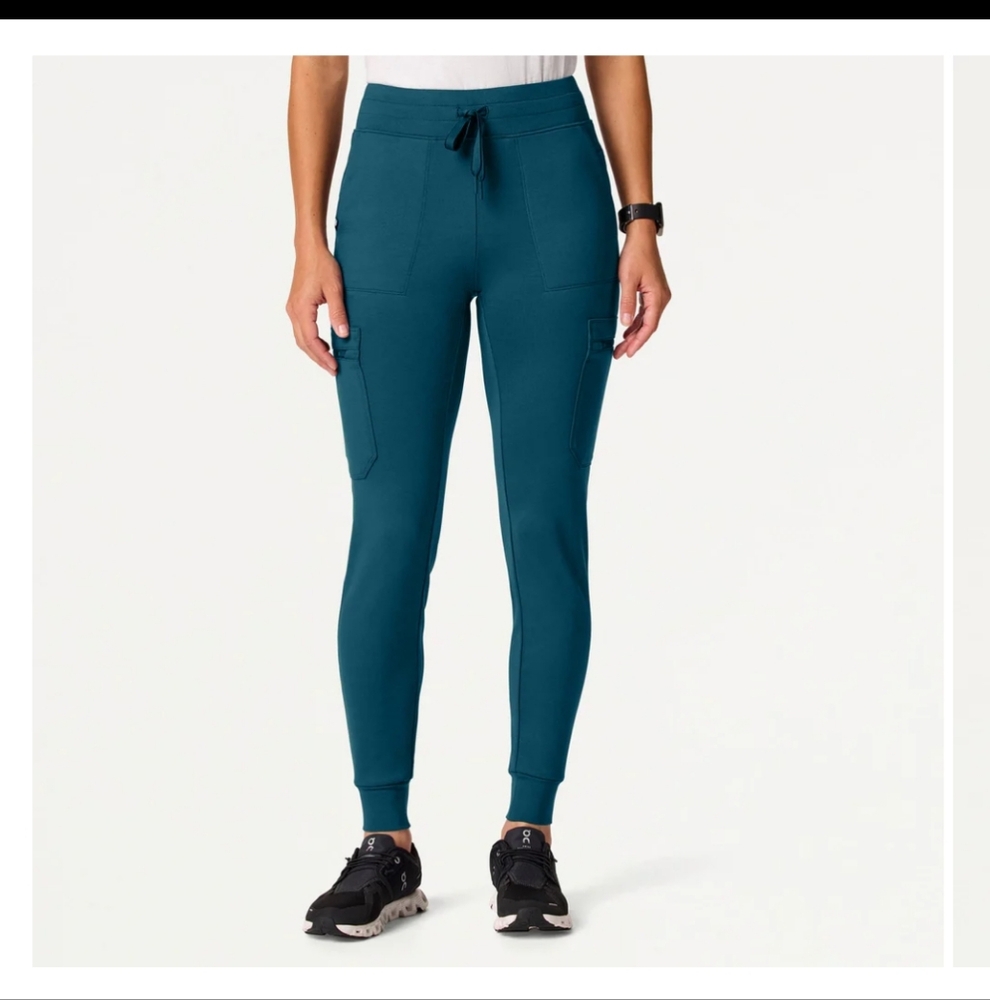 Jaanuu Carribean Blue 10 Pocket Jogger Scrub Pant in Large